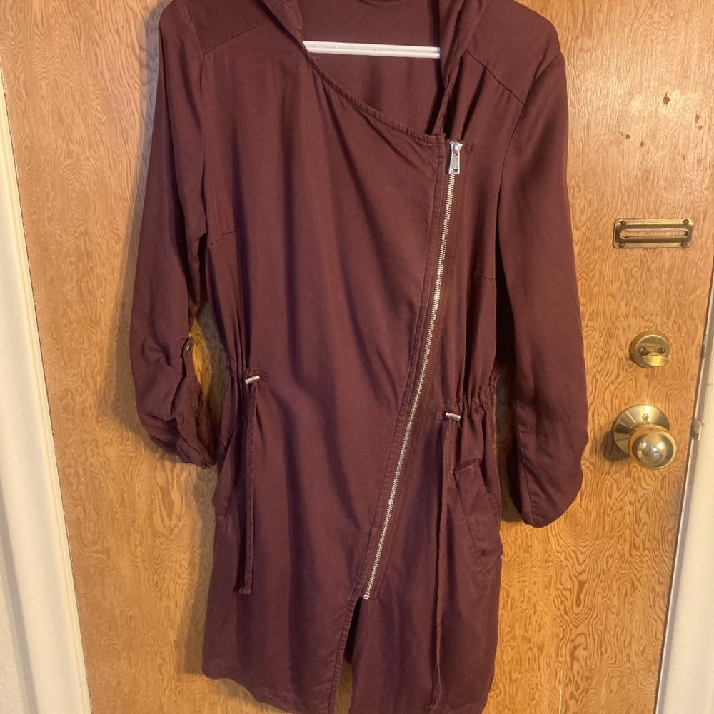 Dex Asymmetrical Zipper Spring/Fall Jacket with Hood